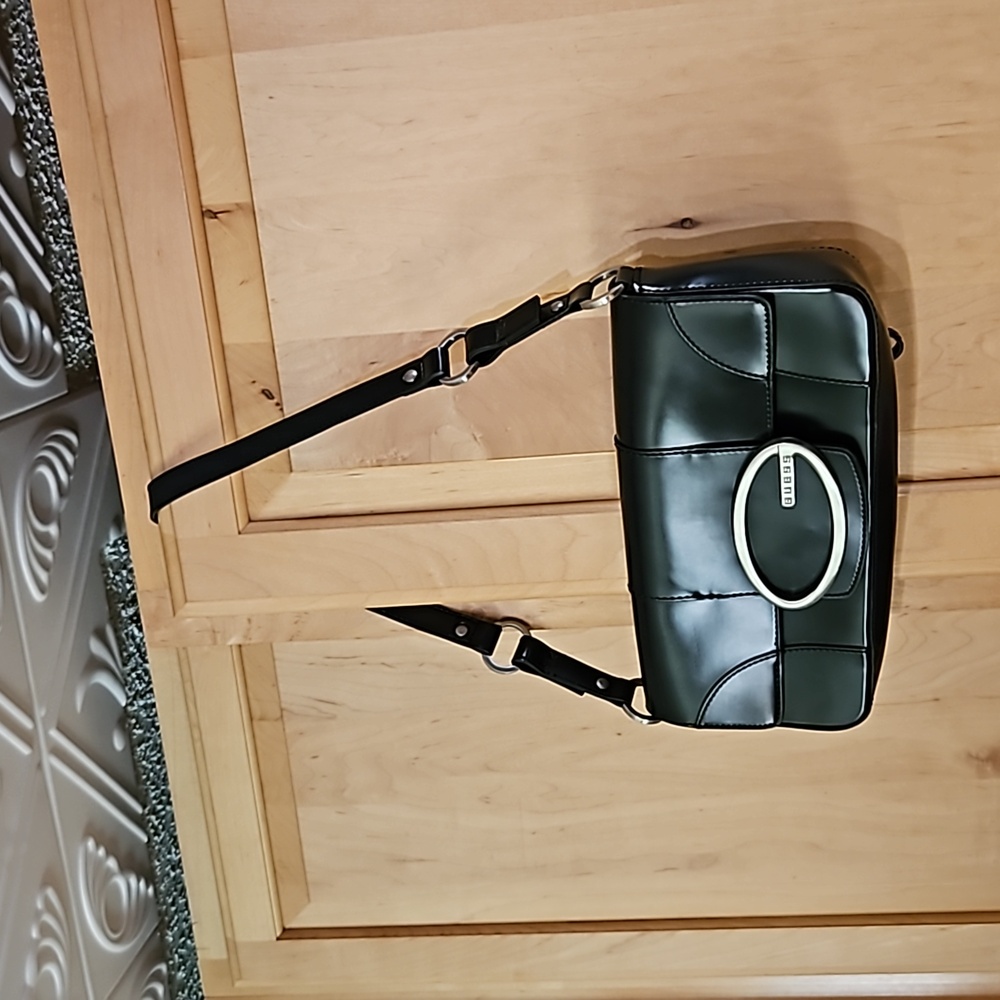 Vintage Guess Black Mini Shoulder Baguette Bag Y2K